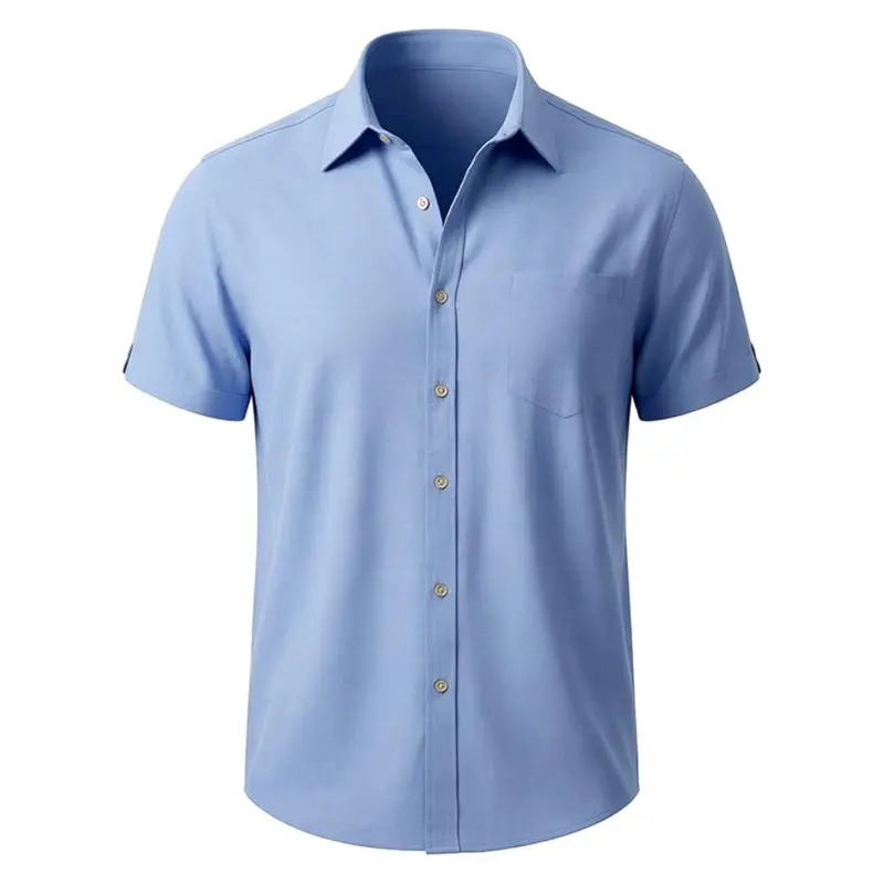 Men's Lapel Collar Linen Button Down Shirts (Various) 1