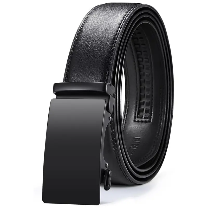 Men's Leather Ratchet Belt With Adjustable Buckle (32" To 38") 1