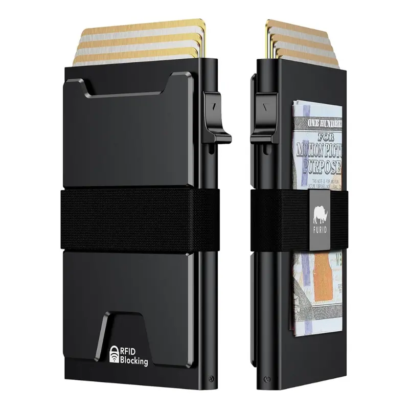 Men's Metal Rfid Blocking Front Pocket Smart Card Wallet 1