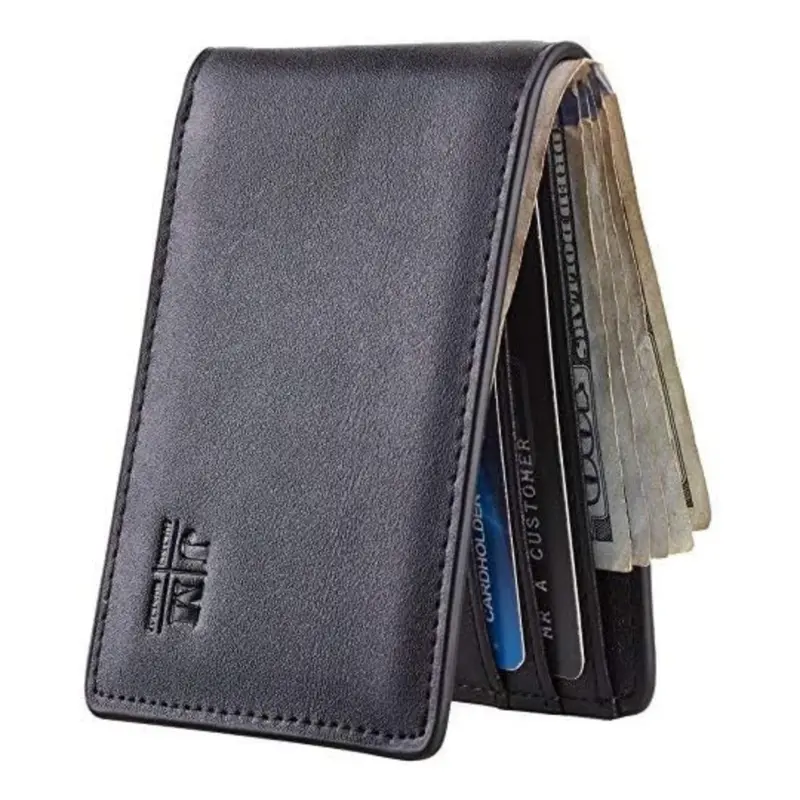 Men's Minimalist Leather Bifold Slim Rfid Wallet 1