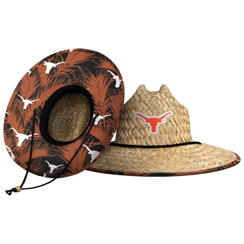 Mens Ncaa College Team Logo Floral Lifeguard Beach Straw Sun Hat 1