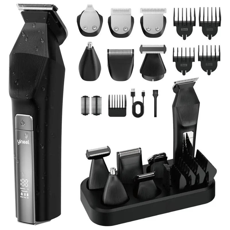 Men's Professional All-In-One Waterproof Cordless Beard Trimmer Kit 1