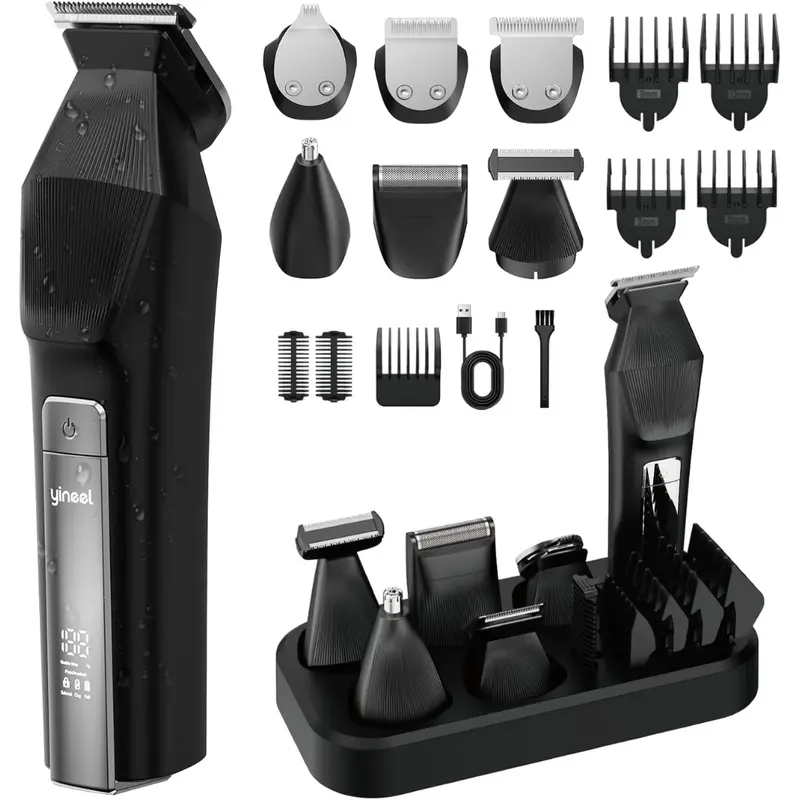 Men's Professional All-In-One Waterproof Cordless Beard Trimmer Kit 1