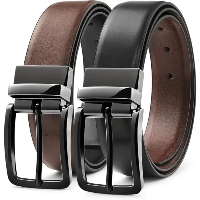 Mens Reversible Double Style Soft Leather Belt 1