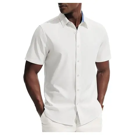 Men’S Short Sleeve Stretch Dress Shirts (10 Colors) 1