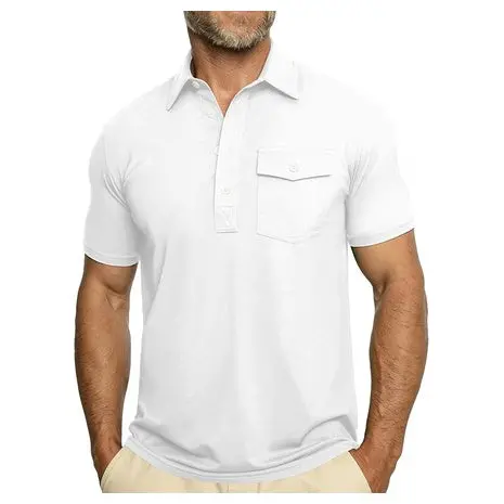 Mens Short Sleeve Stretch Polo Shirts (6 Colors) 1