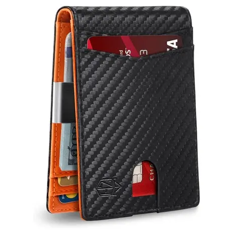 Men's Slim Bifold Leather Wallet With Money Clip 1