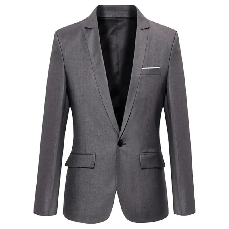 Men's Slim Fit One Button Casual Blazer Jacket 1