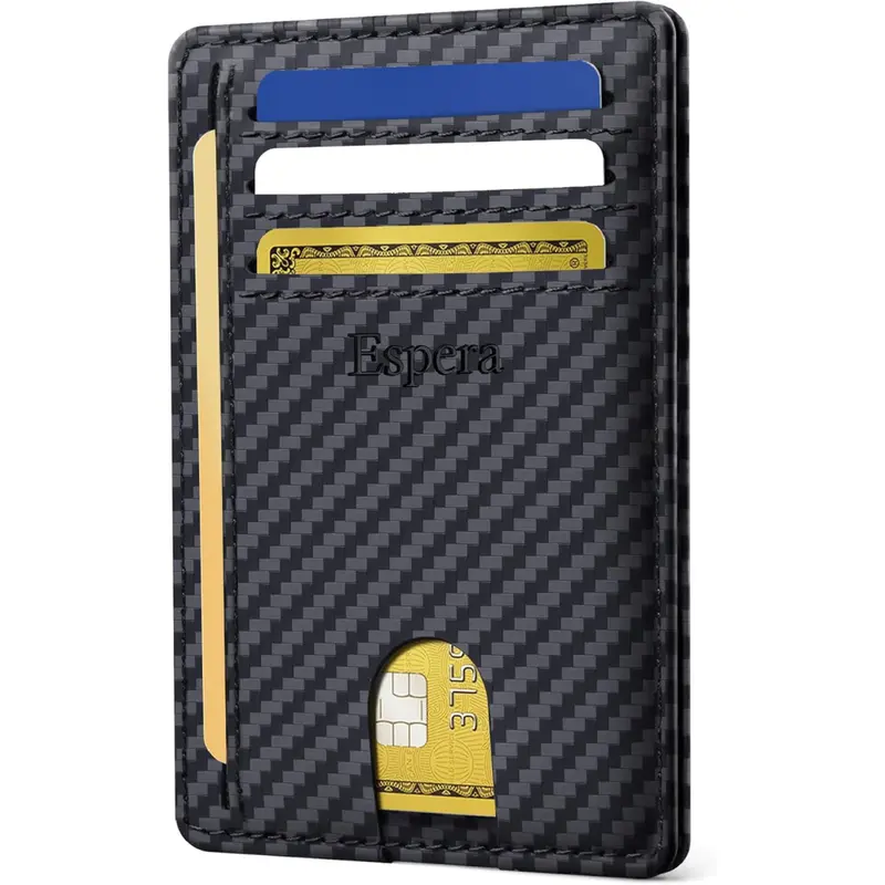 Men's Slim Rfid-Blocking Card Holder Leather Wallets (Various) 1