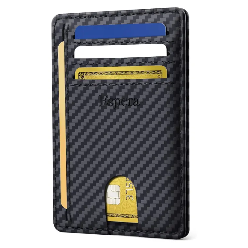 Men's Slim Rfid-Blocking Card Holder Leather Wallets (Various) 1