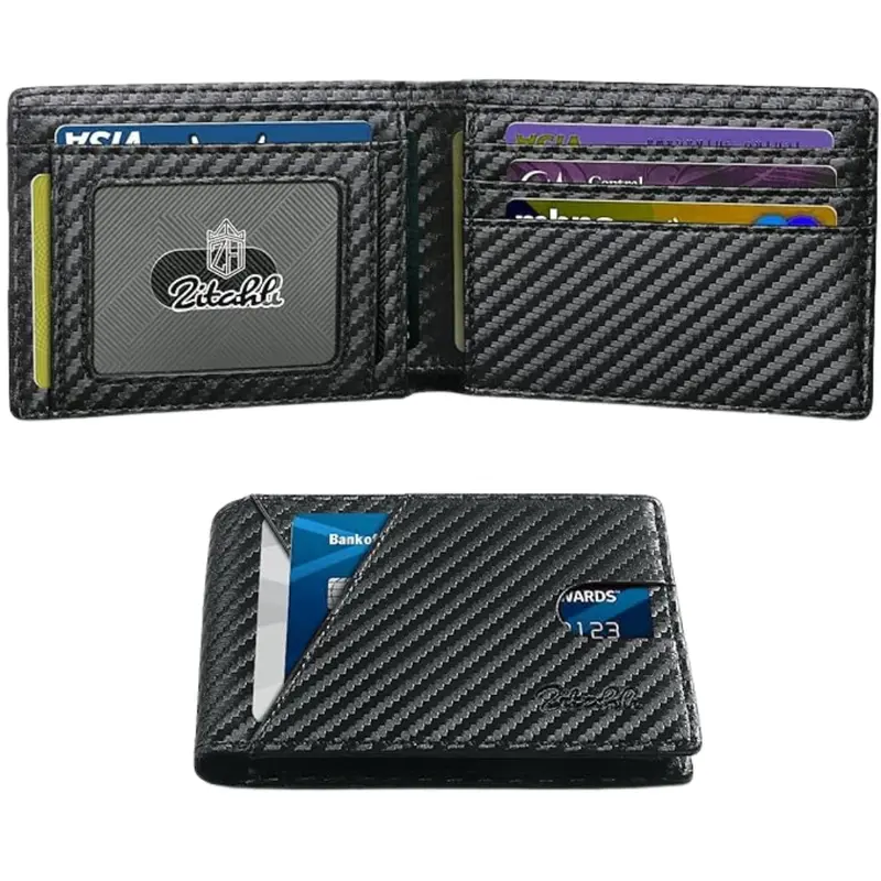 Men's Slim Rfid Blocking Leather Bifold Wallet 1