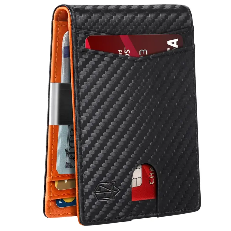 Men's Slim Rfid Blocking Leather Wallet W/ 12-Card Slots & Id Window 1