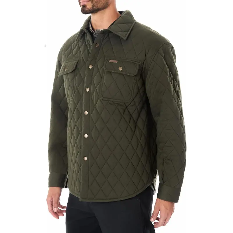 Men's Smith's Workwear Snap Closure Diamond Quilted Shirt Jacket 1