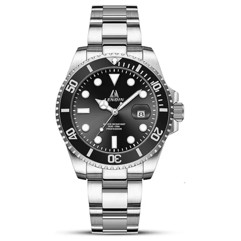 Men's Stainless Steel Waterproof Analog Quartz Watch (Various) 1