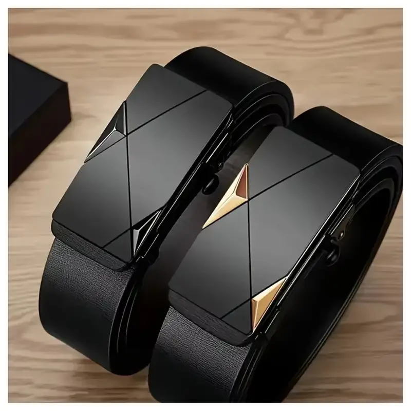 Men's Stylish Pu Leather Belt With Automatic Buckle 1