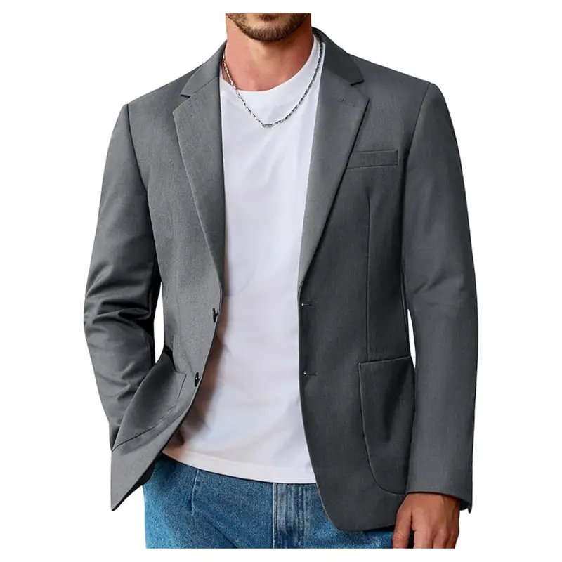 Men's Two Button Casual Blazer Sports Coats Suit Jackets 1