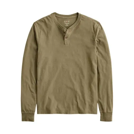Men's Vintage Wash Cotton Henley 1