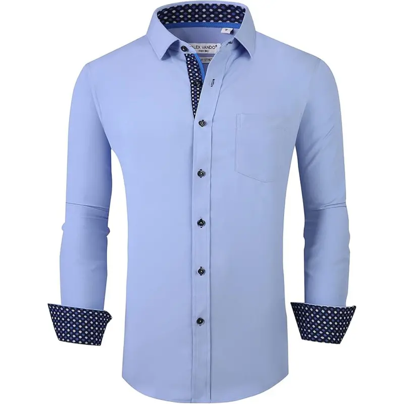 Men's Wrinkle Free Regular Fit Dress Shirt 1