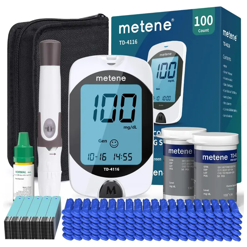 Metene Td-4116 Blood Glucose Monitor Kit With 100 Strips 1