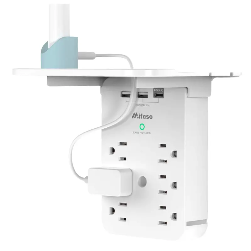 Mifaso 6 Ac Outlets Multi Plug Outlet Surge Protector With Shelf 1