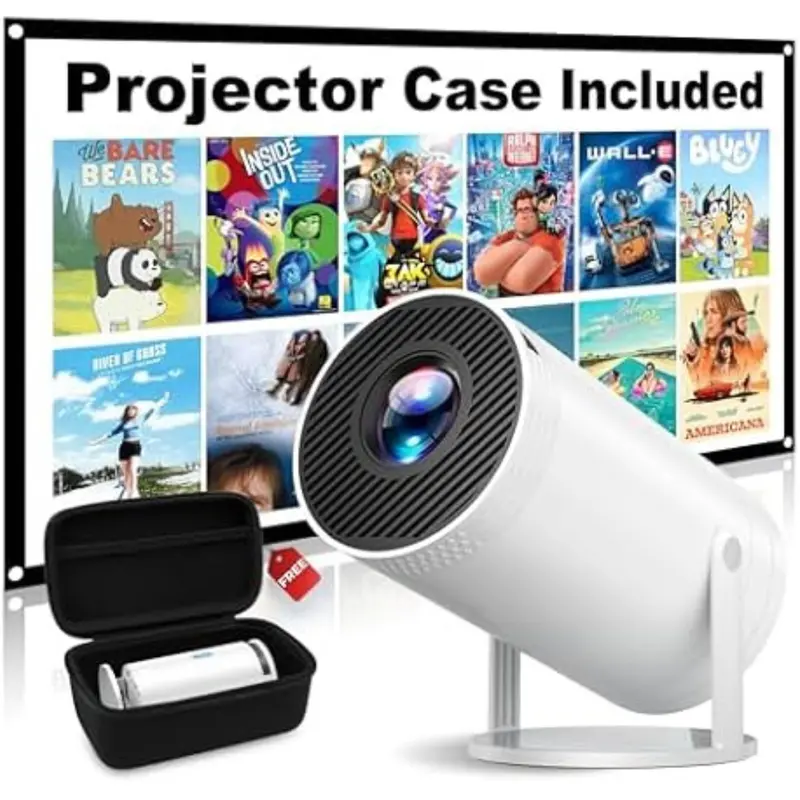 Mini Portable 4K Native 1080P Home Theater Projector With Case 1