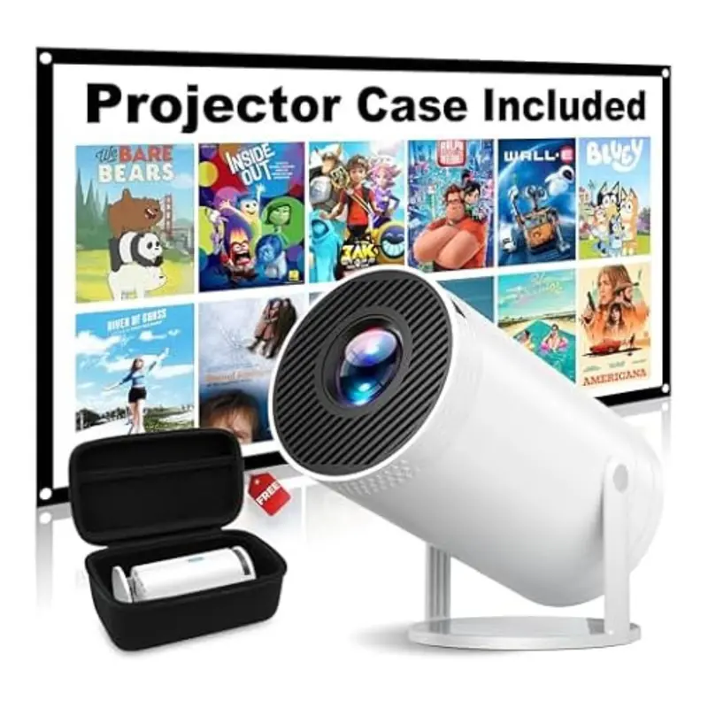 Mini Portable 4K Native 1080P Home Theater Projector With Case 1