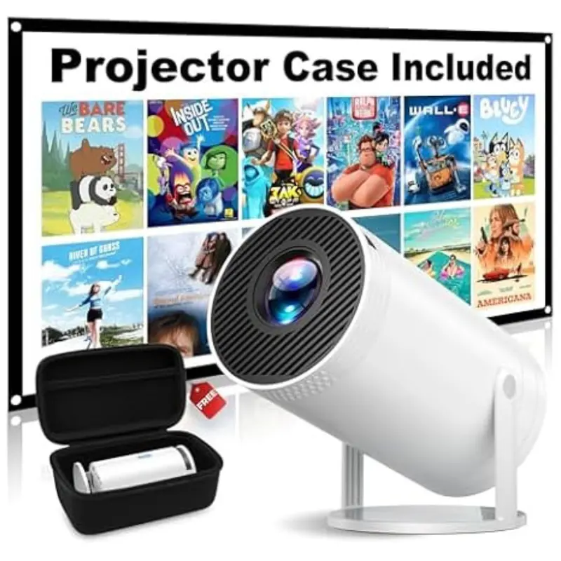 Mini Portable 4K Native 1080P Home Theater Projector With Case 1