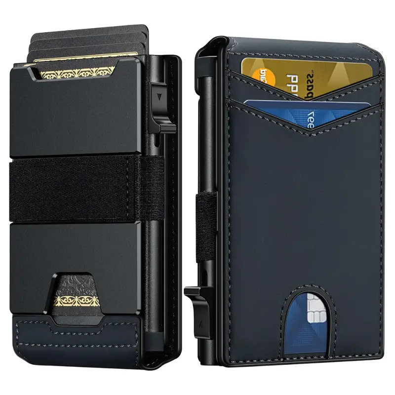Minimalist Metal Pop-Up Rfid Blocking Smart Wallet 1