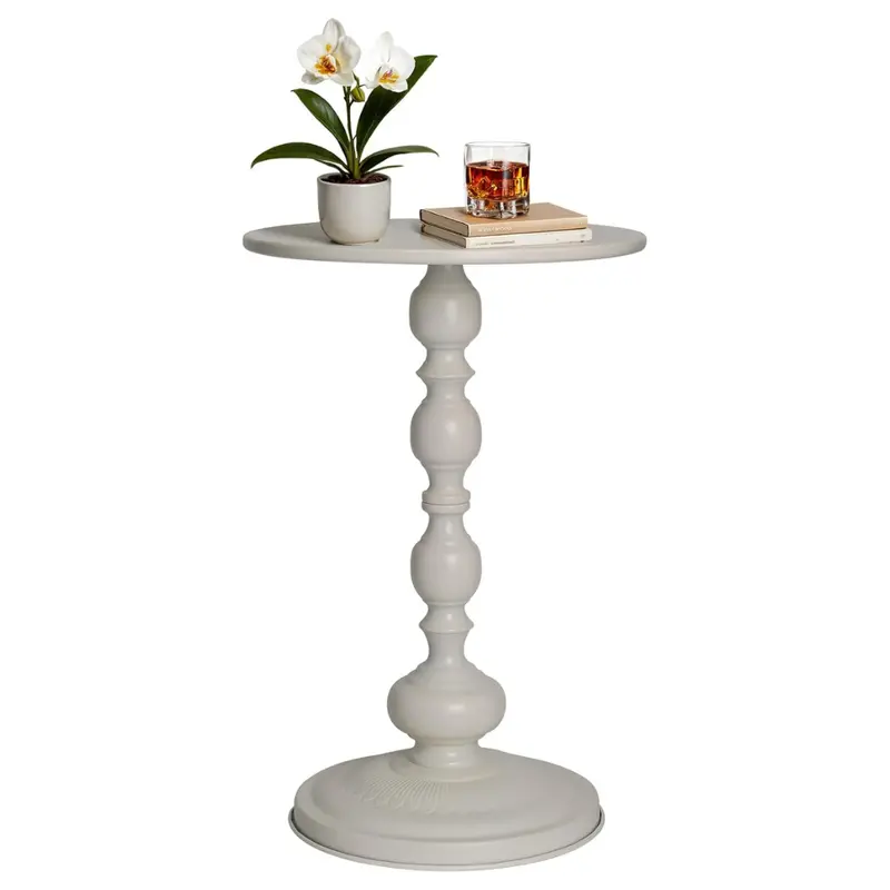 Modern Accent Metal Small Round Vintage Bedside Drink End Table 1