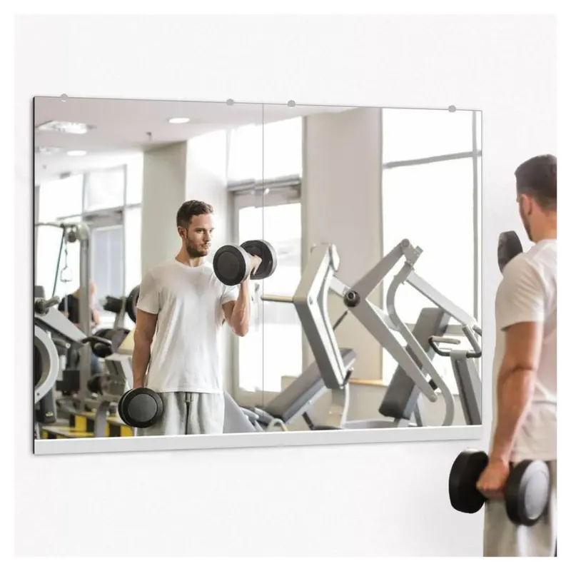 Modern Rectangle Frameless Wall-Mounted Gym Mirror 1