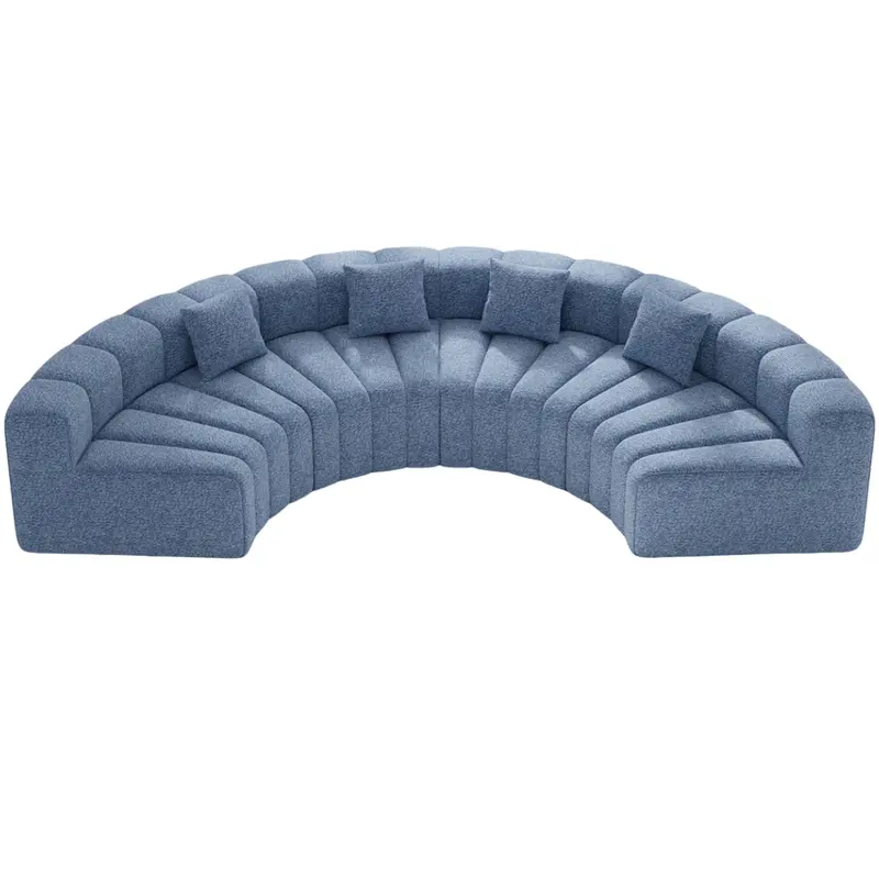 Modular Velvet 4-Seater Curved Sofa (5-Colors) 1
