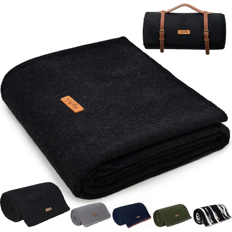 Molithe 100% Wool 62" X 86" Warm Thick, Washable Blanket 1