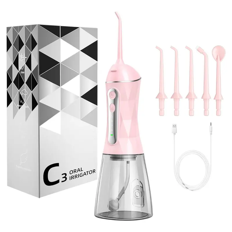 Molux Rechargeable Cordless 320Ml Water Dental Flosser (Pink) 1