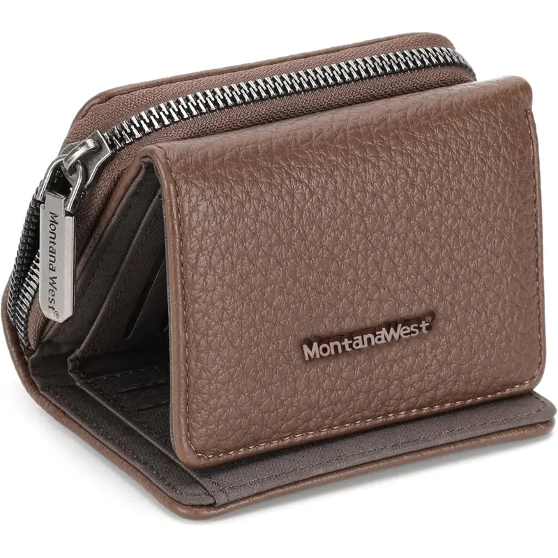 Montana West Women's Wallet Slim Trifold Card Holder W/ Zipper Coin Pocket 1