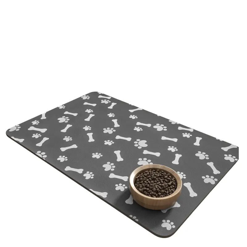 Montvoo 12'' X 19'' Quick-Dry Pet Feeding Mat 1