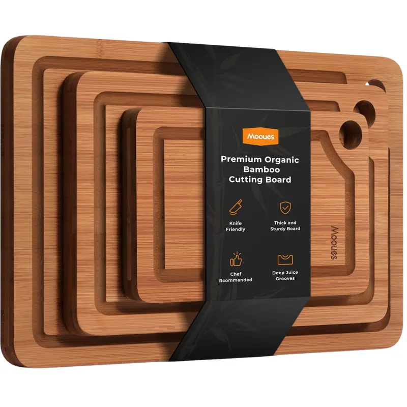 Mooues 3-Piece Bamboo Wooden Cutting Boards Set 1