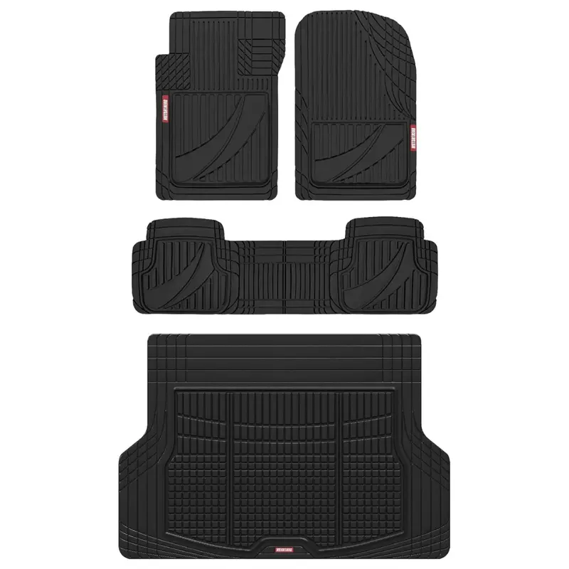 Motor Trend Flextough Advanced Black Rubber Floor Mats 1