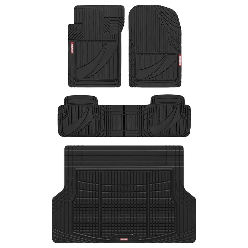 Motor Trend Flextough Advanced Black Rubber Floor Mats 1