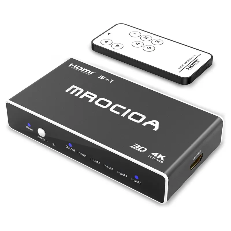 Mrocioa 60Hz 5 In 1 Out Hdmi 2.0 4K Switch With Remote 1