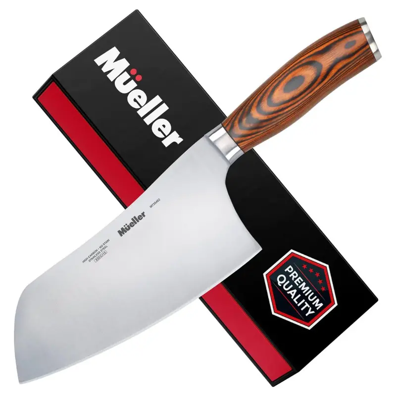 Mueller 7" German Stainless Steel Cleaver Knife With Handle 1