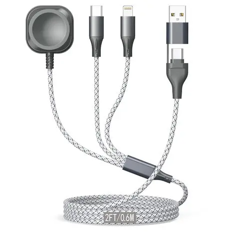 Multi Charging Usb-C Cable With Apple Watch Charger 1
