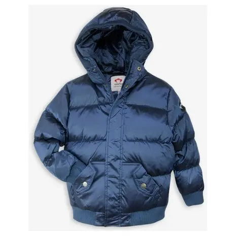 Navy Blue Slim Puffy Coat 1