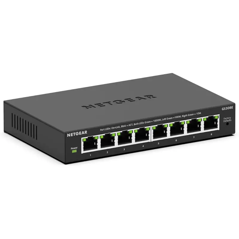 Netgear Gs308e 8-Port Gigabit Ethernet Easy Smart Managed Switch 1