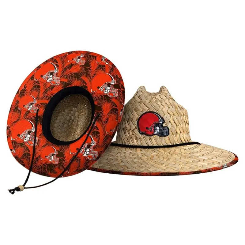 Nfl Team Logo Americana Floral Lifeguard Beach Straw Sun Hat 1