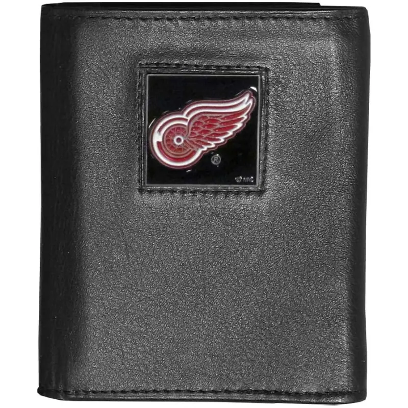 Nhl Siskiyou Sports Men's Detroit Red Wings Deluxe Leather Tri-Fold Wallet 1