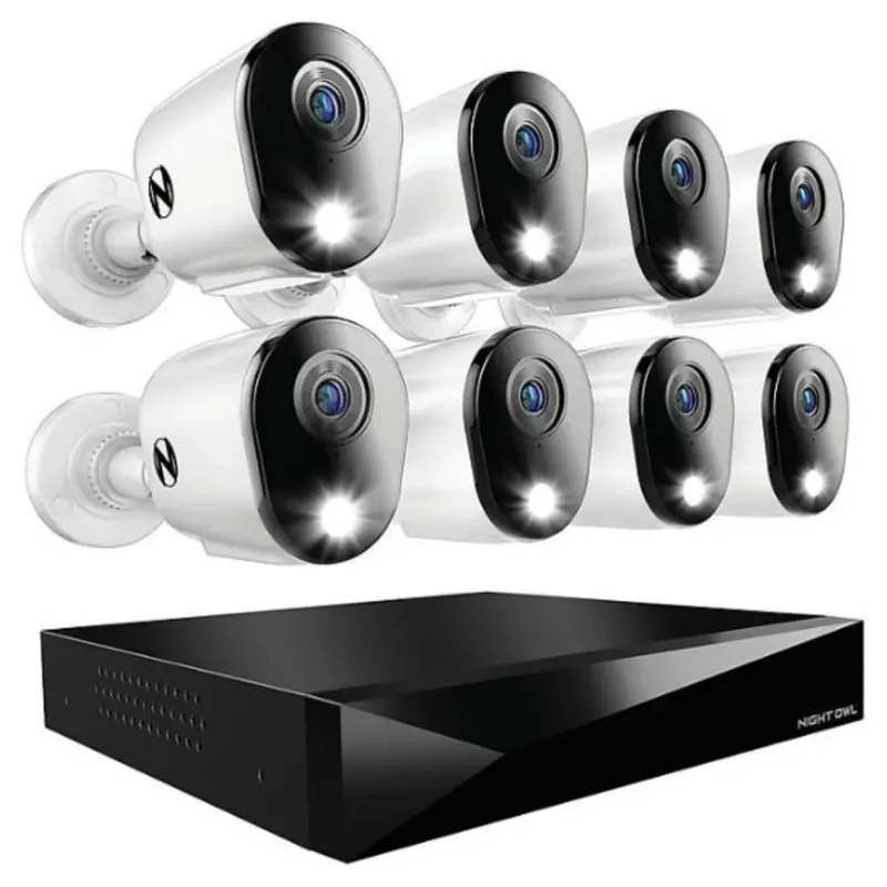 Night Owl 12-Channel 8-Camera Wired 2K 1Tb Dvr Security System [Open Box] 1