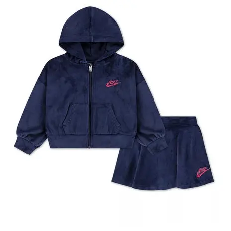 Nike Girls' Velour Hoodie And Skort Set (3 Colors) 1