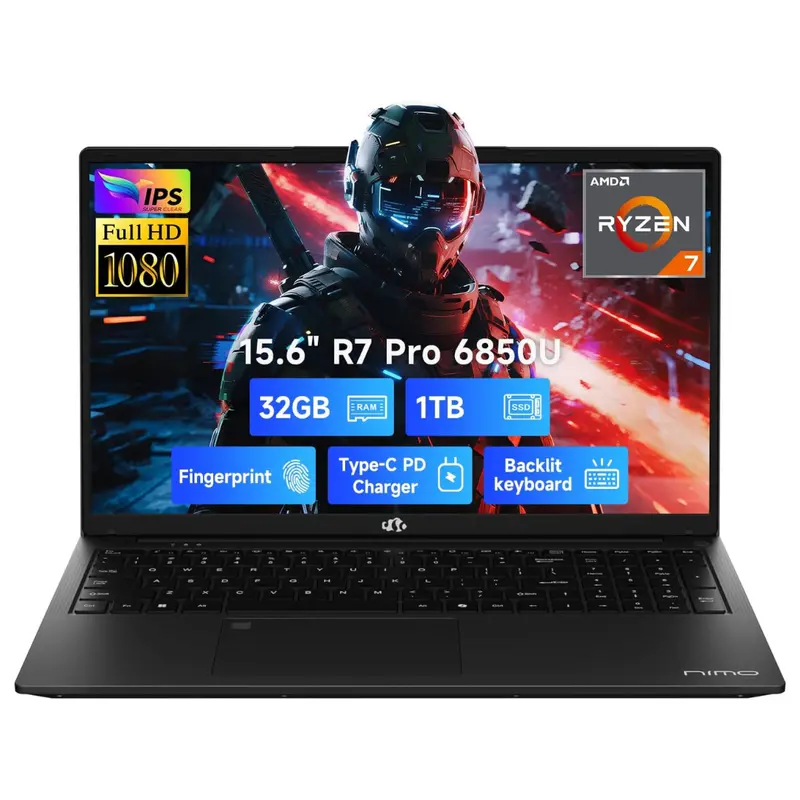 Nimo N15a 15.6" Fhd Laptop (Ryzen 7 Pro 6850U / 32Gb Ram / 1Tb Ssd) 1
