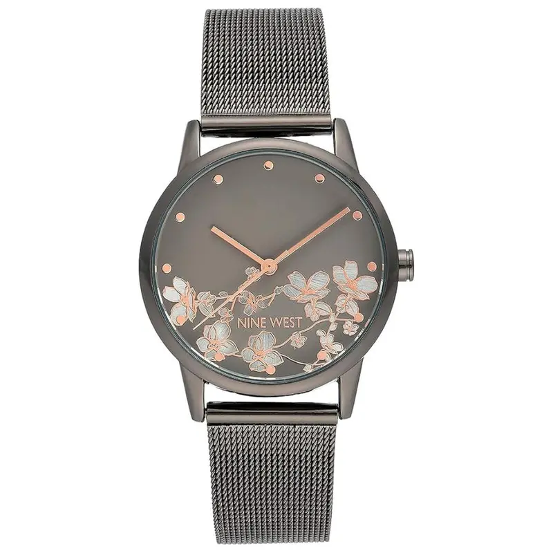 Nine West Women's 35Mm Gunmetal And Silver-Tone Mesh Watch 1
