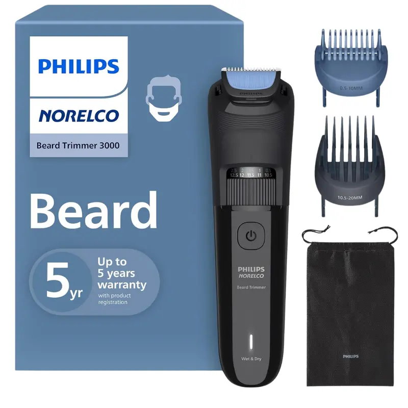 Norelco Philips 100% Waterproof 3000 Series Beard Trimmer 1